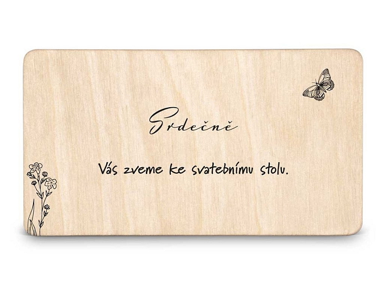 Dřevěná pozvánka ke stolu LOUKA