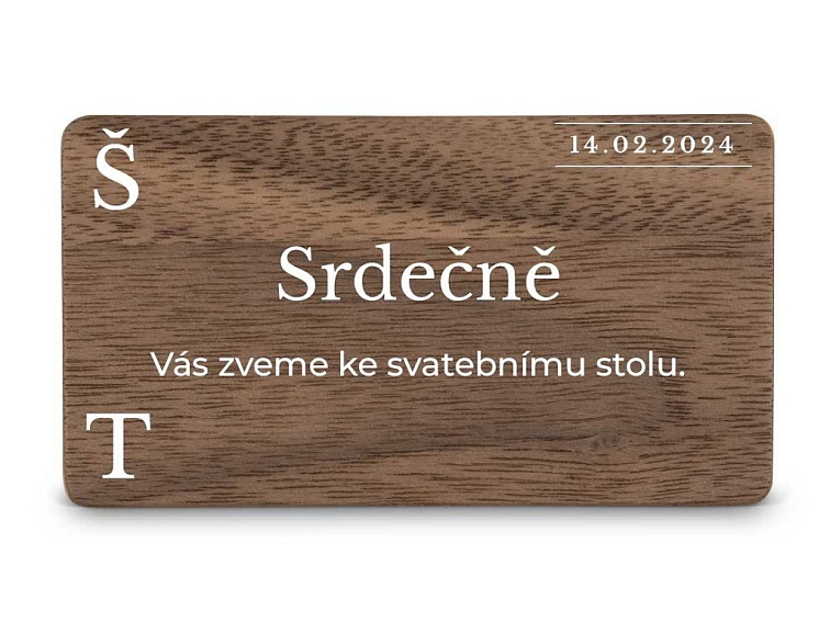 Dřevěná kartička DARY - SRDCE