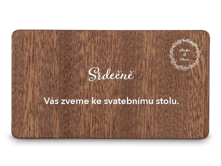 Dřevěná pozvánka ke stolu MOTIV
