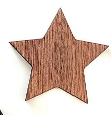 Dřevěná vánoční ozdoba HVĚZDA - 5ks