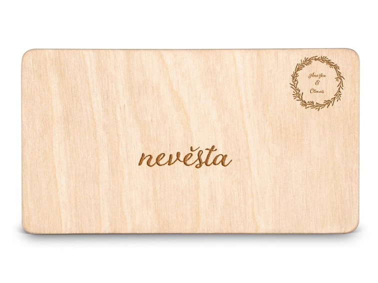 Dřevěná zasedací kartička - MOTIV