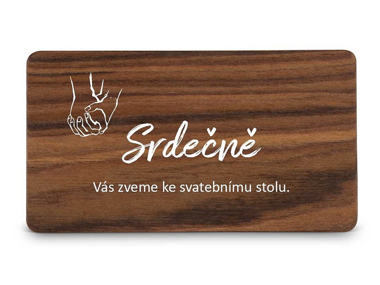 Dřevěná pozvánka ke stolu ADULT HANDS