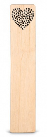 Dřevěná záložka do knížky SRDCE