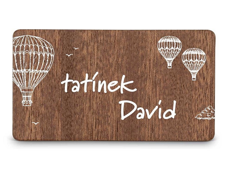 Dřevěná zasedací kartička BALÓNY