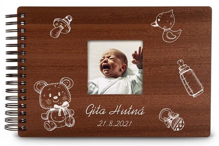 Dřevěné dětské fotoalbum FOTO