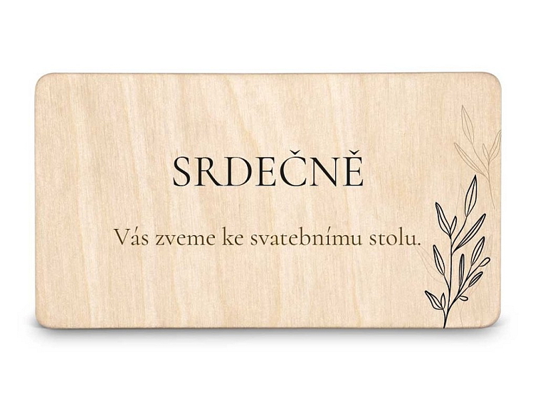 Dřevěná pozvánka ke stolu LEAVES