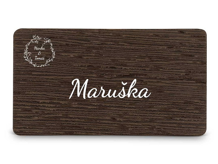 Dřevěná zasedací kartička - BOHO STYLE