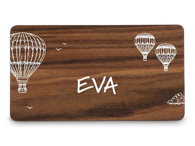 Dřevěná zasedací kartička BALÓNY