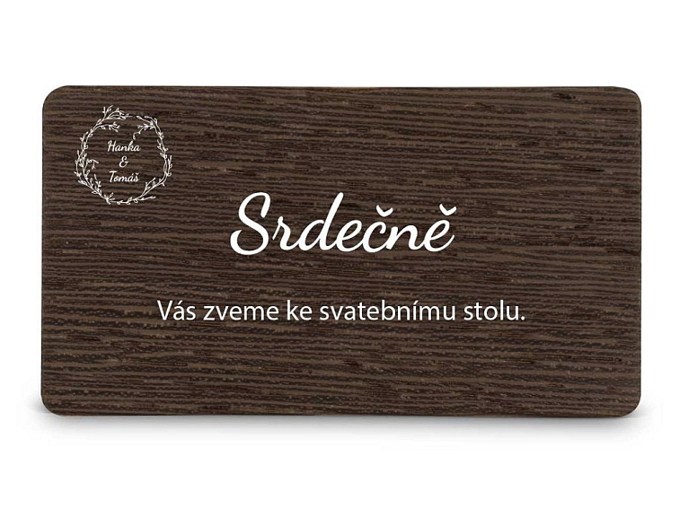 Dřevěná pozvánka ke stolu BOHO STYLE