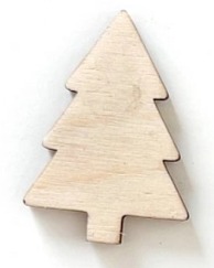 Dřevěná vánoční ozdoba STROMEČEK- 5ks