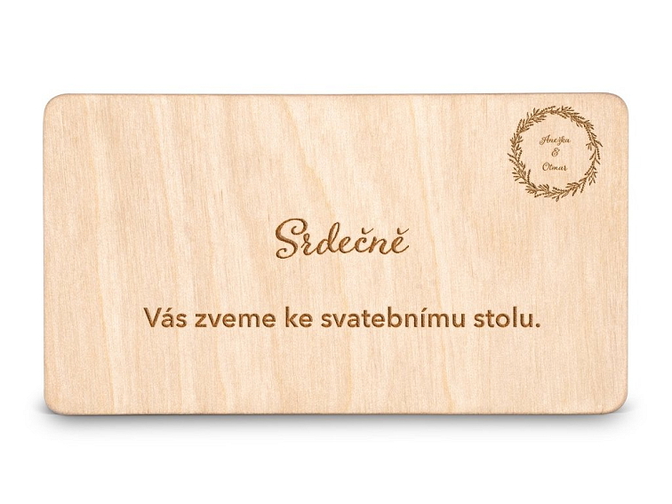 Dřevěná pozvánka ke stolu MOTIV