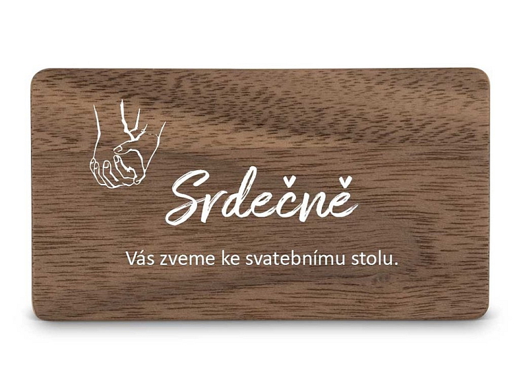 Dřevěná pozvánka ke stolu ADULT HANDS