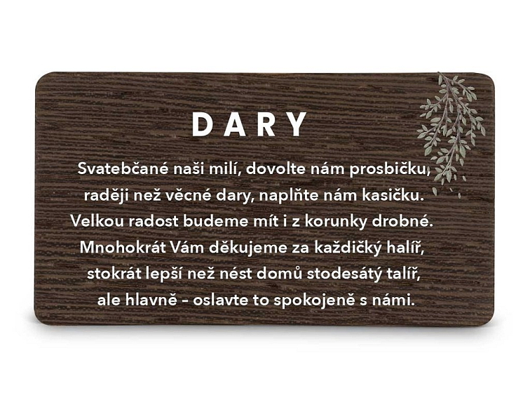 Dřevěná kartička DARY - PODZIM
