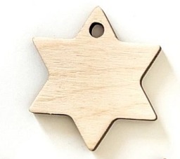 Dřevěná vánoční ozdoba HVĚZDIČKA- 5ks