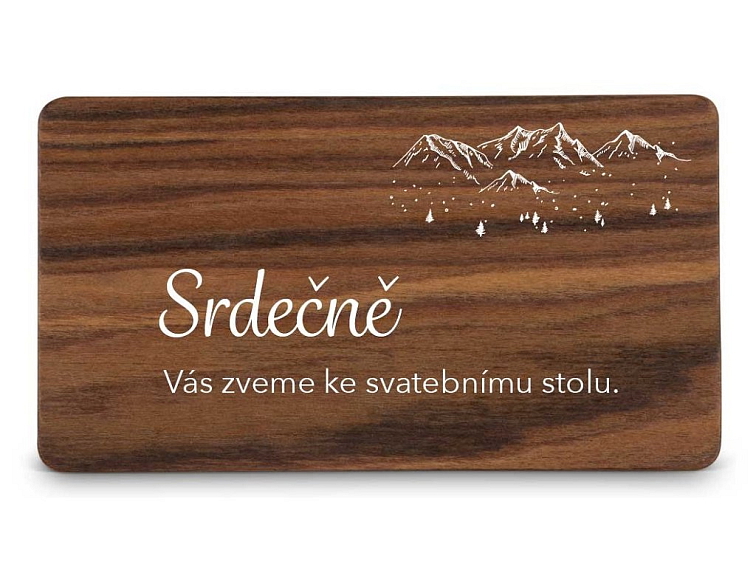 Dřevěná pozvánka ke stolu HORY