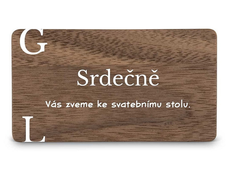 Dřevěná pozvánka ke stolu PÍSMENA
