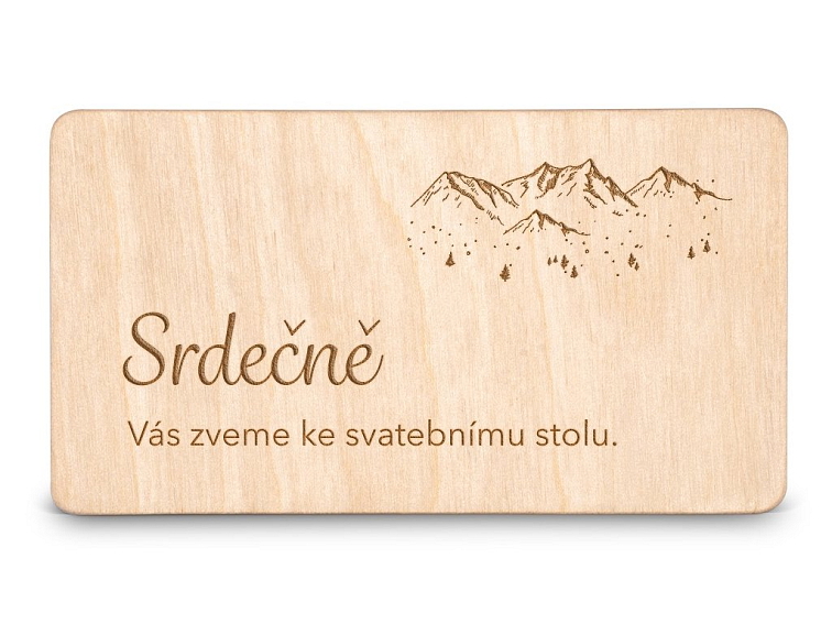 Dřevěná pozvánka ke stolu HORY