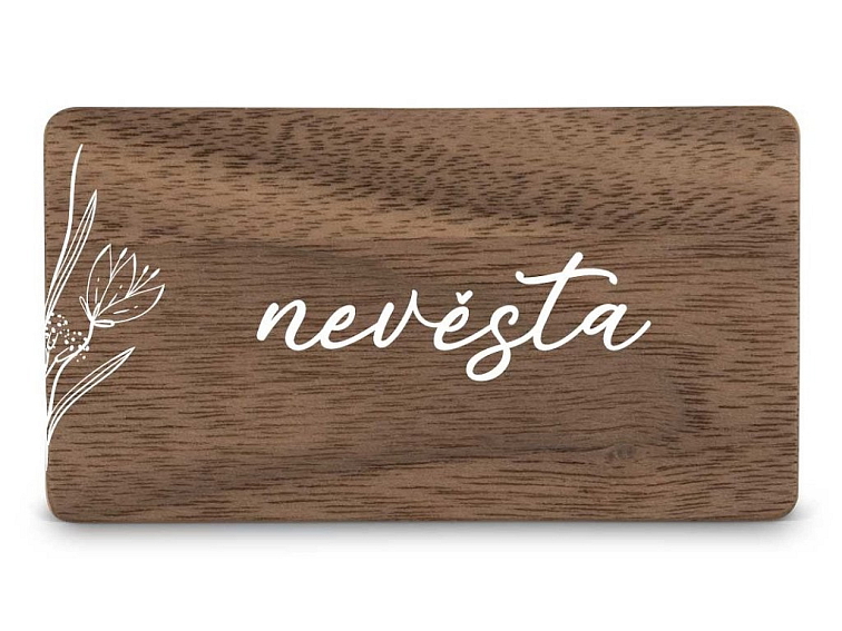 Dřevěná zasedací kartička SNĚŽENKA