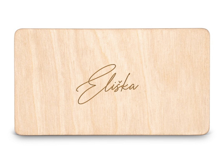 Dřevěná zasedací kartička TEXT