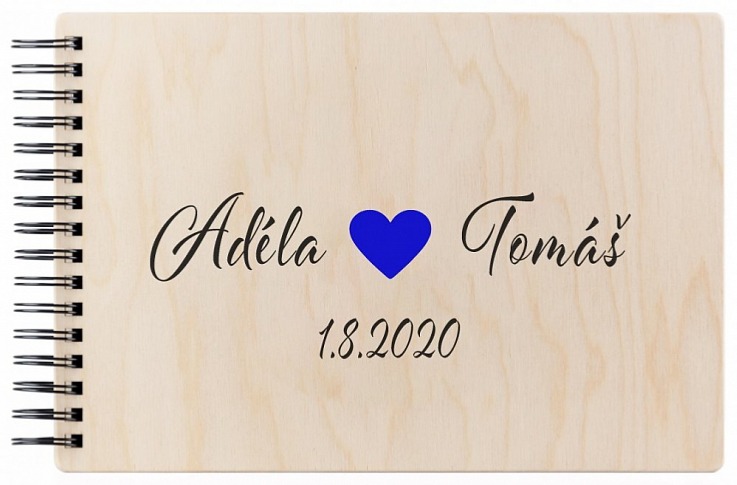 Dřevěné fotoalbum ZAMILOVANÉ SRDCE