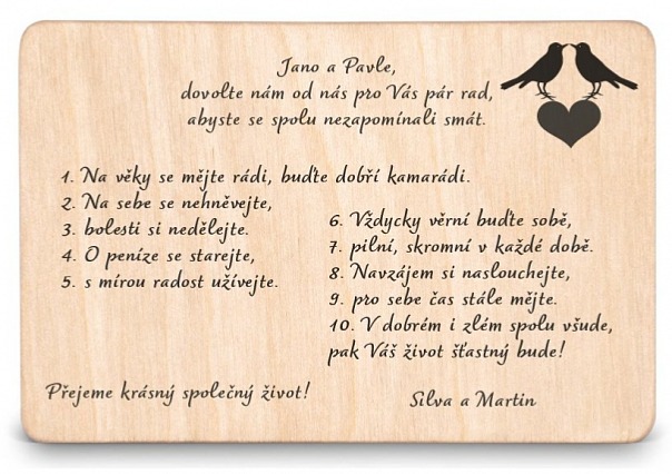 Svatební přání HRDLIČKY