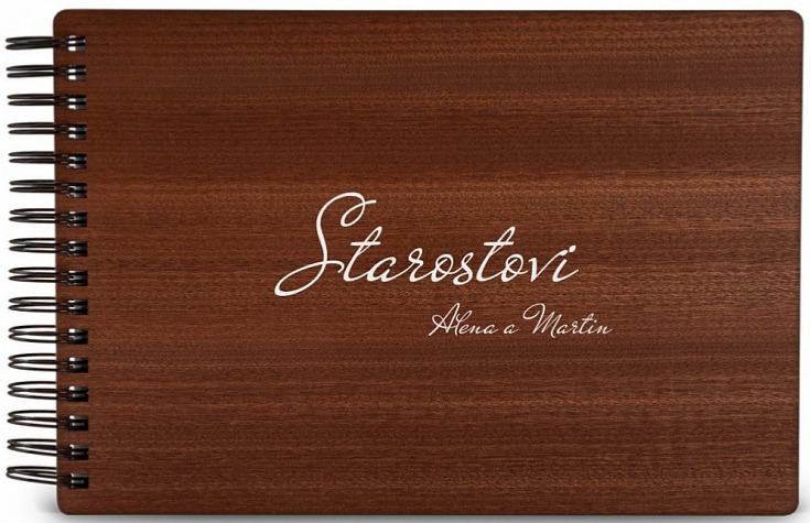 Dřevěné fotoalbum TEXT