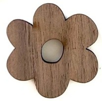 Dřevěná dekorace KVĚTINA- 5 ks