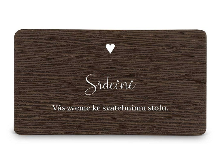 Dřevěná pozvánka ke stolu LINE