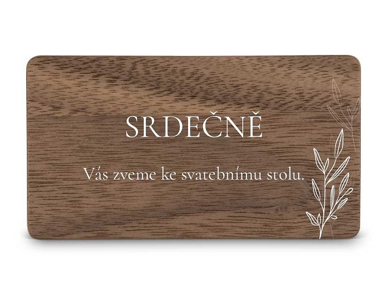 Dřevěná pozvánka ke stolu LEAVES