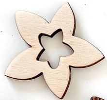 Dřevěná dekorace KVĚT- 5 ks