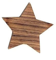 Dřevěná vánoční ozdoba HVĚZDA - 5ks