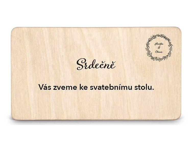 Dřevěná pozvánka ke stolu MOTIV