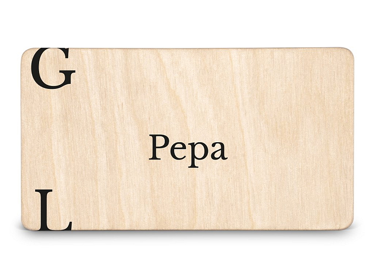 Dřevěná zasedací kartička PÍSMENA