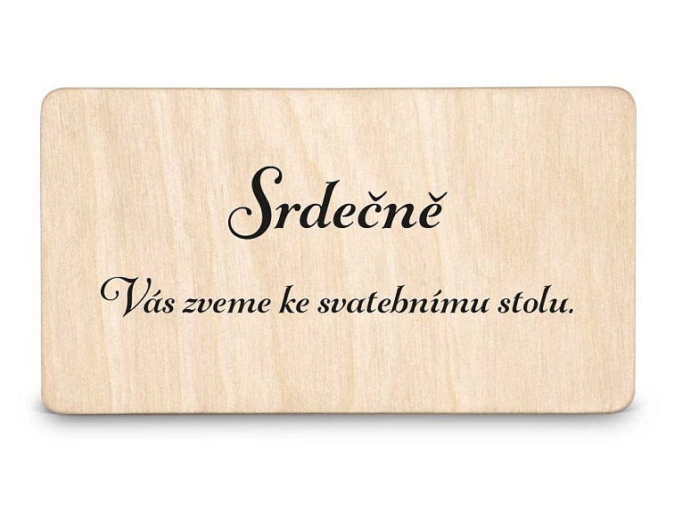 Dřevěná pozvánka ke stolu DOT