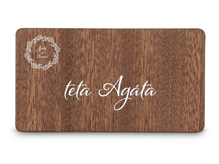 Dřevěná zasedací kartička - BOHO