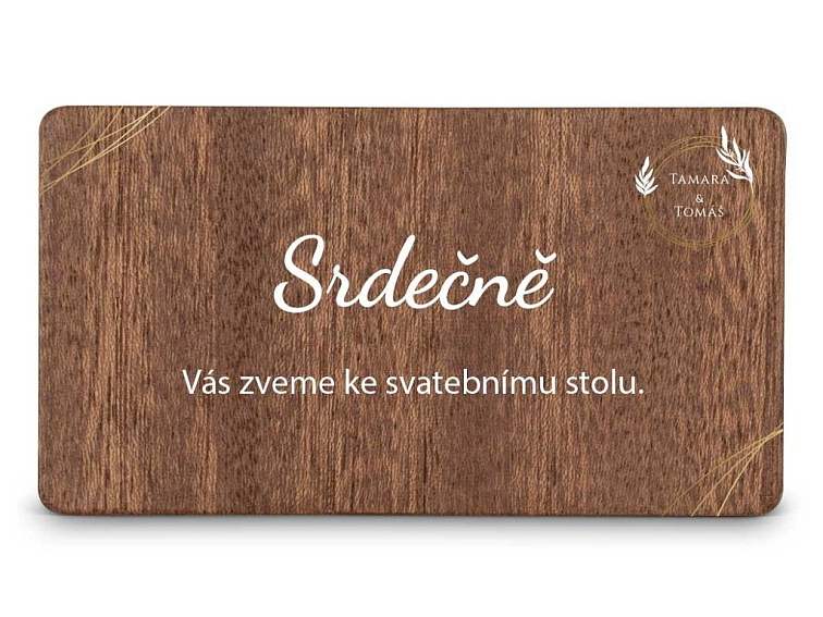 Dřevěná pozvánka ke stolu CIRCLE