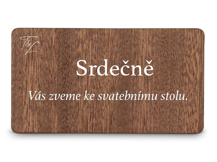 Dřevěná pozvánka ke stolu EASY