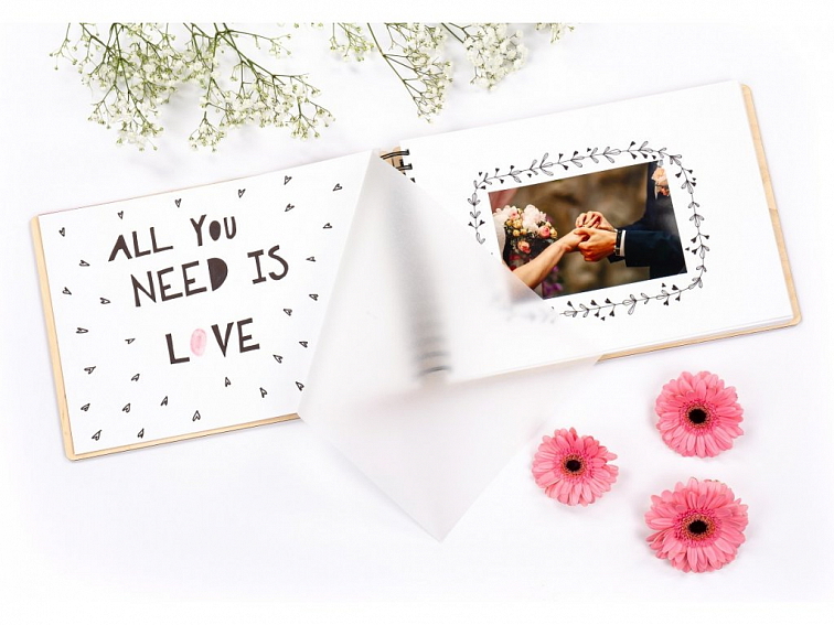 Dřevěné fotoalbum VĚTVIČKA