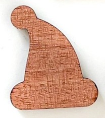 Dřevěná vánoční ozdoba ČEPICE - 5ks