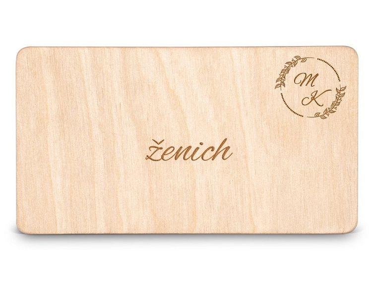 Dřevěná zasedací kartička MONOGRAM