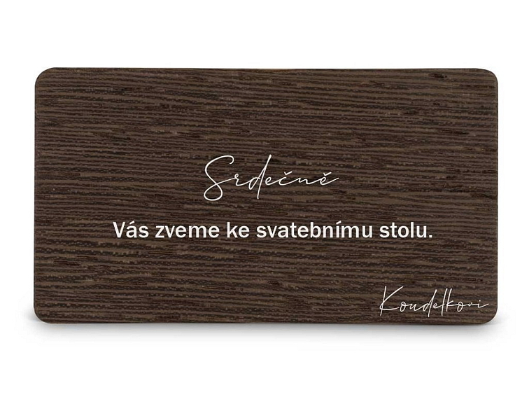 Dřevěná pozvánka ke stolu VĚTVIČKA
