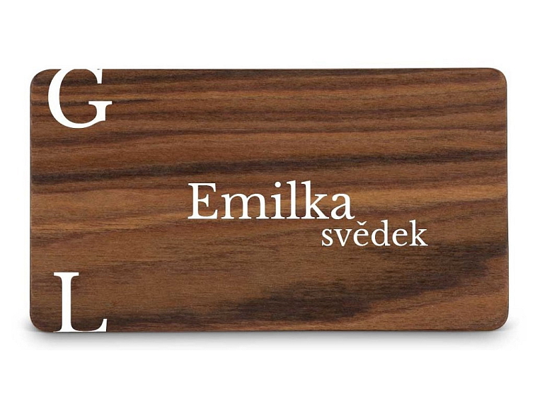Dřevěná zasedací kartička PÍSMENA