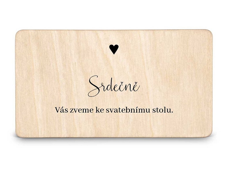 Dřevěná pozvánka ke stolu LINE