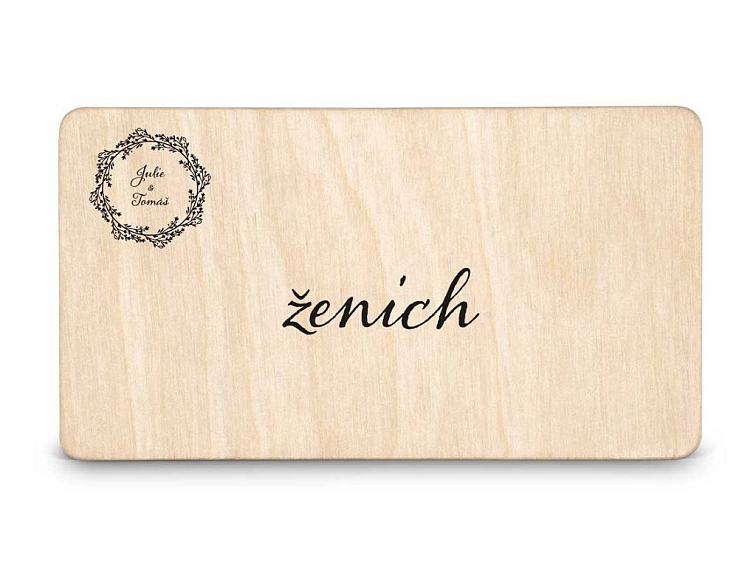Dřevěná zasedací kartička - BOHO