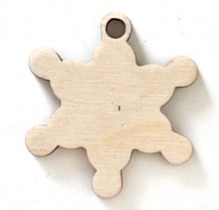 Dřevěná vánoční ozdoba VLOČKA- 5ks