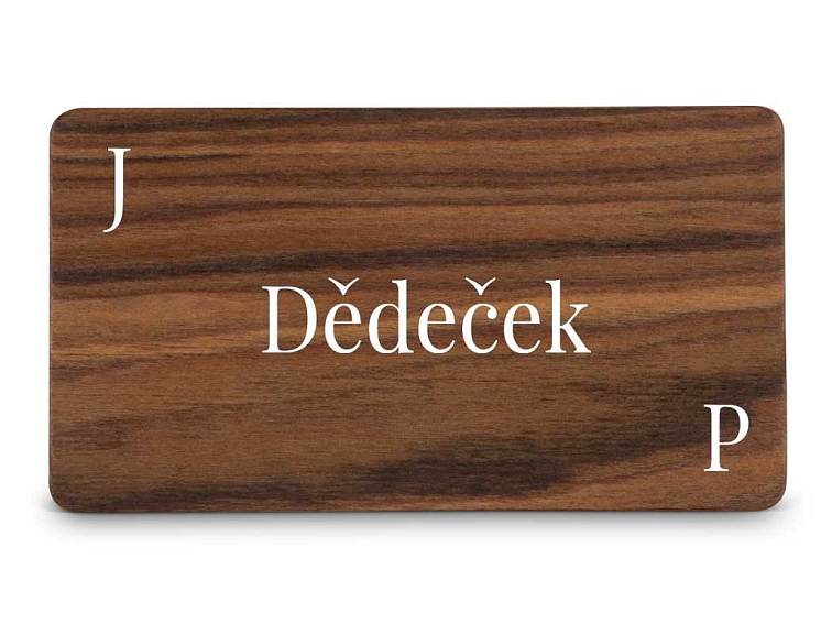 Dřevěná zasedací kartička JMÉNO