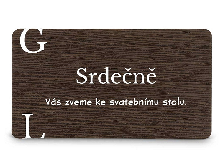 Dřevěná pozvánka ke stolu PÍSMENA