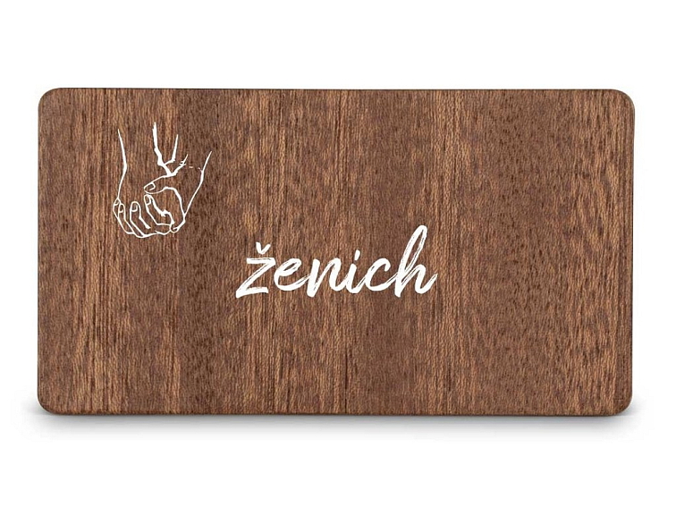 Dřevěná zasedací kartička - ADULT HANDS