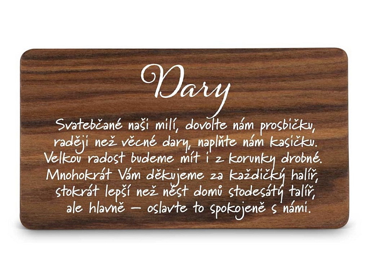 Dřevěná kartička DARY - STROM