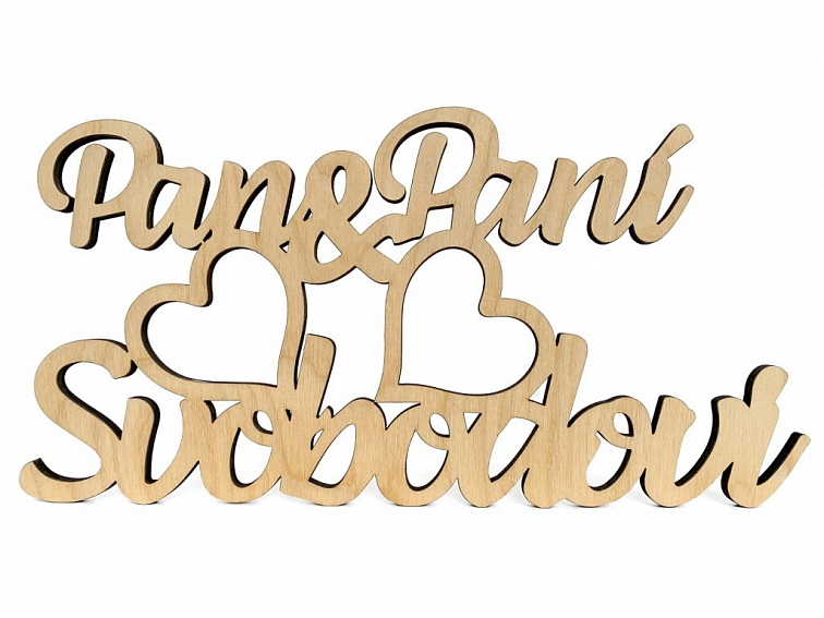 Dřevěná jmenovka PAN A PANÍ